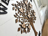Family Tree 3-D Family Name Sign 12"- 36" Round