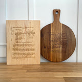 Cutting Board - Engraved Family Recipe Keepsake