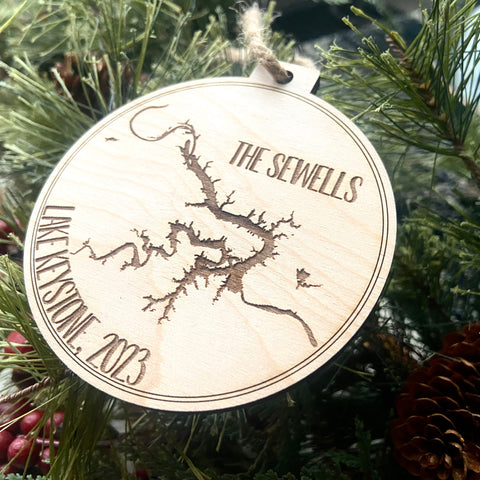 Keystone Lake Engraved Christmas Ornament