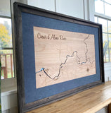 Coeur d’Alene River, Cataldo Idaho - Pinehurst Silver Valley North Fork Custom Engraved 3-D Wood Map