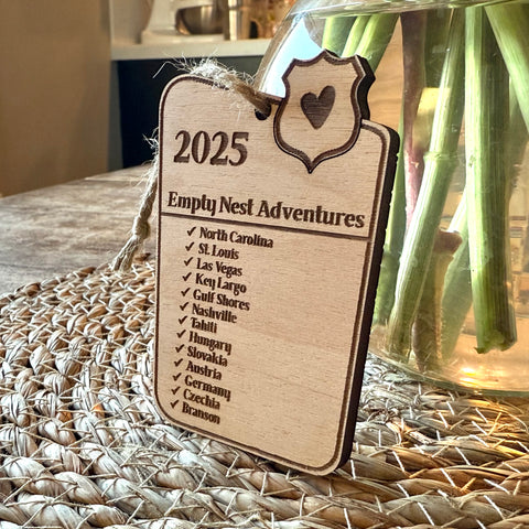 Annual Family Adventures Christmas Personalized Wood Christmas Ornament