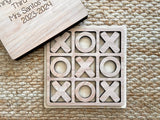 Large Tic Tac Toe Game - Coffee Table Game - with a personalized lid and 9 tokens
