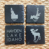 Set of 4 Post Falls, Idaho Slate Coasters