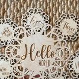 Lace Scallop | Wood l Engraved Baby Monthly Milestone Discs - Doublesided - Set of 8/16 milestones