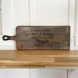 25x9” Mango Wood Paddle Engraved Charcuterie Board and/or Pizza Peel
