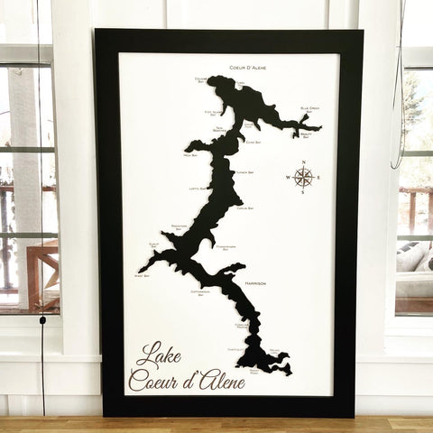 Black and white lake CDA art