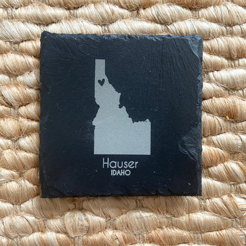 Hauser, Idaho Slate Coaster
