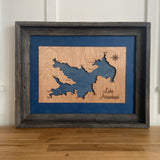 Lake Arrowhead, California Custom Engraved 3-D Wood Map Wall Hanging