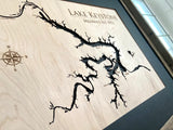 Lake Keystone Oklahoma wood 3d map laser engraved by NorthIdahoMade