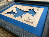 Lake Arrowhead, California Custom Engraved 3-D Wood Map Wall Hanging