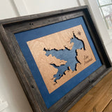 Lake Arrowhead, California Custom Engraved 3-D Wood Map Wall Hanging