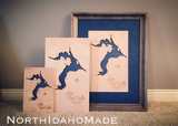 Lake Arrowhead, California Custom Engraved 3-D Wood Map Wall Hanging