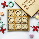 Large Tic Tac Toe Game - Coffee Table Game - with a personalized lid and 9 tokens