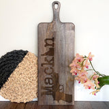 25x9” Mango Wood Paddle Engraved Charcuterie Board and/or Pizza Peel