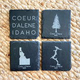 Set of 4 Hayden, Idaho Slate Coasters