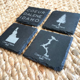 Set of 4 Hayden, Idaho Slate Coasters