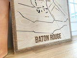 Baton Rouge engraved in wood