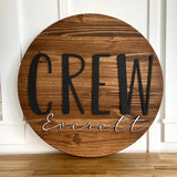 DIY Unfinished Wood Baby 3-D Name Sign 12"- 36" Round