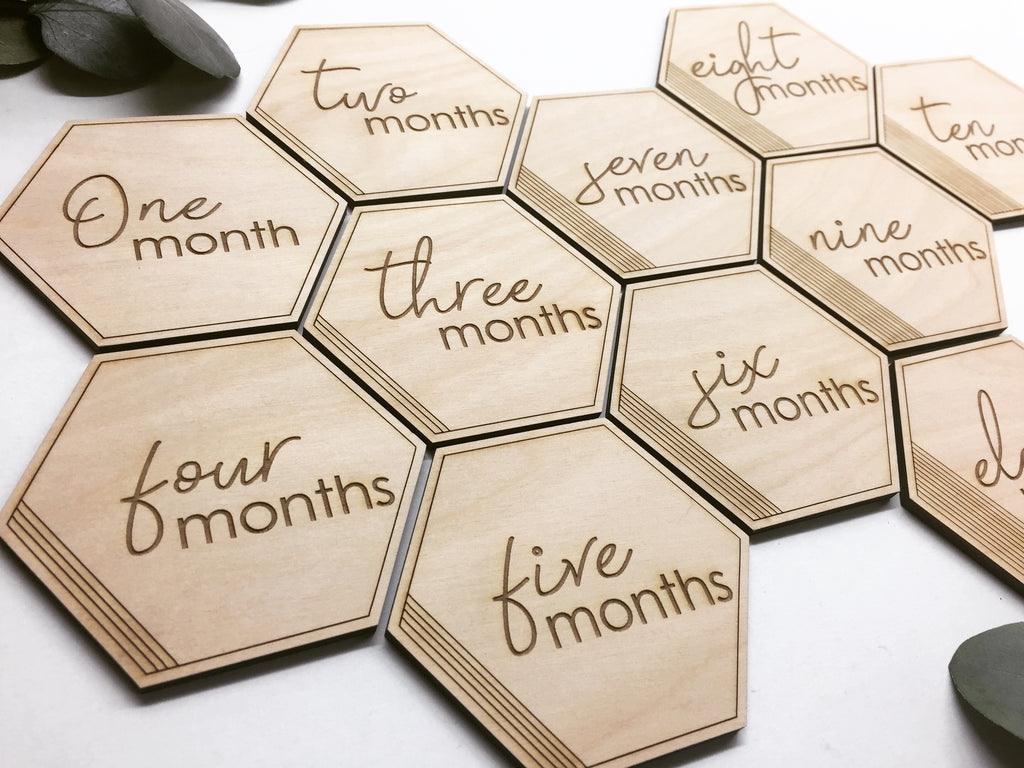 Wooden Baby Milestone Blocks