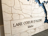 CDA Detailed Road Map of Lake Coeur d'Alene Idaho - CDA Lake