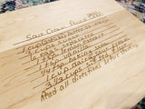 Cutting Board - Engraved Family Recipe Keepsake
