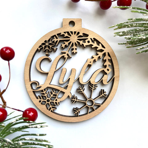Personalized Snowflake Name Christmas Ornament