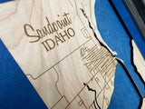 Sandpoint Idaho Wood Map