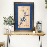 Grand Lake Oklahoma Engraved 3-D Wood Wall Art
