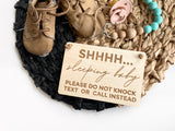 Sleeping Baby Sign Front Door Sign