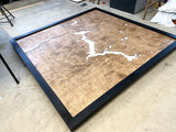 78x78" - XXL 6.5 foot square 3-D Lake Coeur d'Alene Art with engraved roads