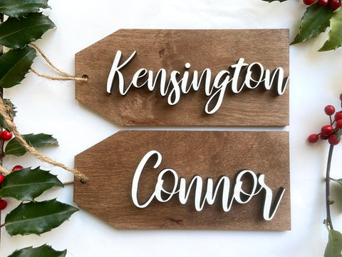 Large Wood Stocking Tags