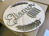 DIY Unfinished Wood Baby 3-D Name Sign 12"- 36" Round