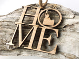 Home with State Wood Ornament
