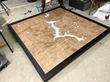 48x60” XL 4ftx5ft 3-D Lake Art - Lake Coeur d’Alene, Hayden, Fernan and Hauser