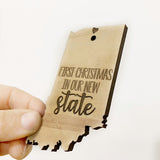 Indiana Wood Christmas Ornament - First Christmas in Indiana