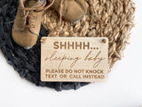 Sleeping Baby Sign Front Door Sign