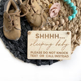 Sleeping Baby Sign Front Door Sign