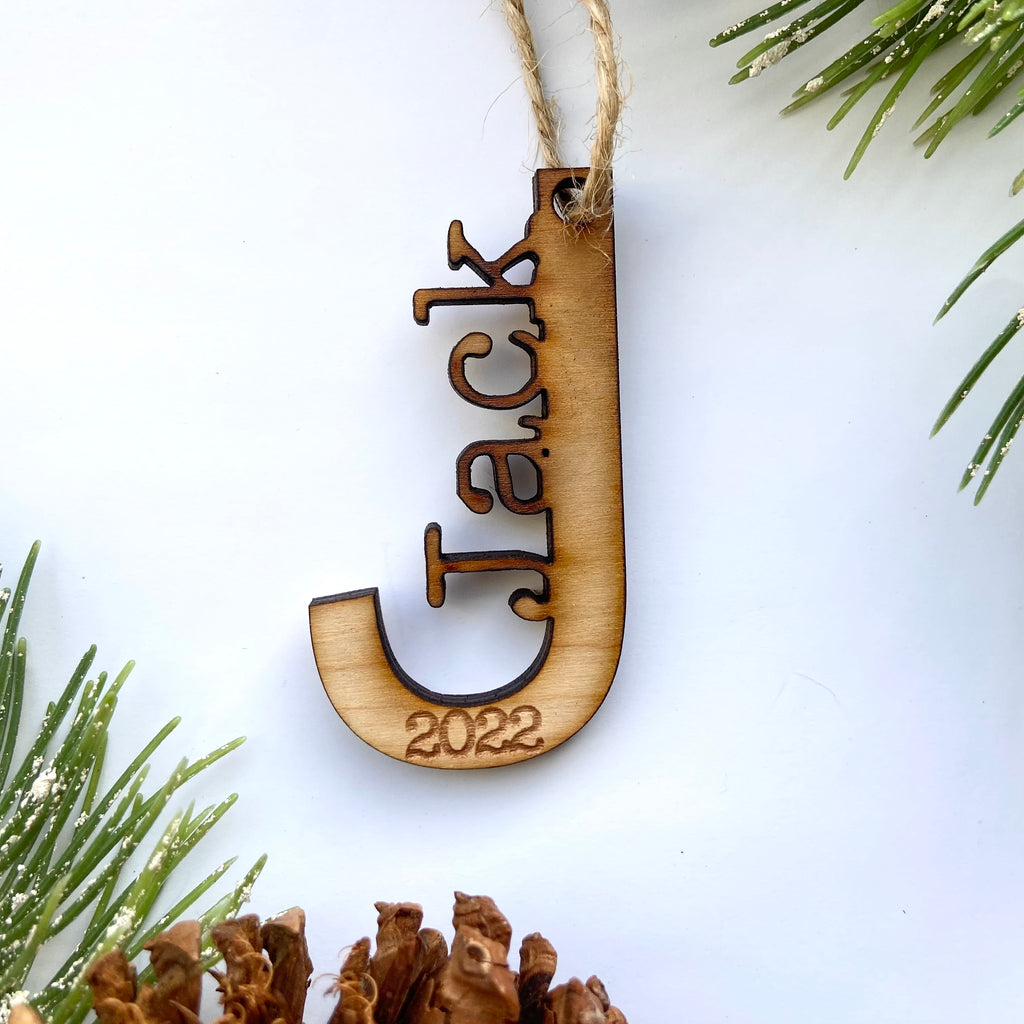 Heart Shaped Personalized Wood Christmas Ornament – North Idaho Made