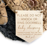 Sleeping Baby Sign Front Door Sign