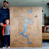 48x60” XL 4ftx5ft 3-D Lake Art - Lake Coeur d’Alene, Hayden, Fernan and Hauser