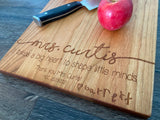 Personalized Engraved Cherry or Maple Cutting Boards