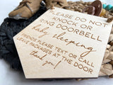 Sleeping Baby Sign Front Door Sign