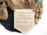 Do Not Knock Or Ring - Baby Sleeping Sign Front Door Sign