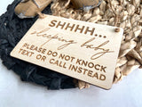 Sleeping Baby Sign Front Door Sign