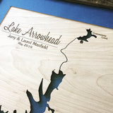 Lake Arrowhead/Lake Chickasaw, Georgia Custom Engraved 3-D Wood Map