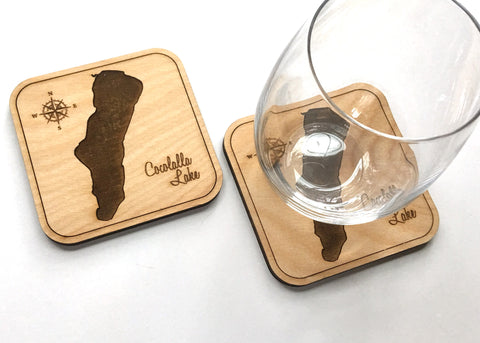 Lake Cocolalla wood coaster