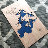 lake of the woods map sign