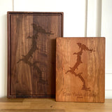 In Stock - 9x12” Cherrywood Lake Coeur d’Alene Cutting Board