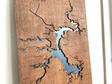 Dog River, Alabama Custom Engraved 3-D Wood Map Wall Hanging