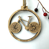 Mountain Bike Personalized Wood Christmas Ornament